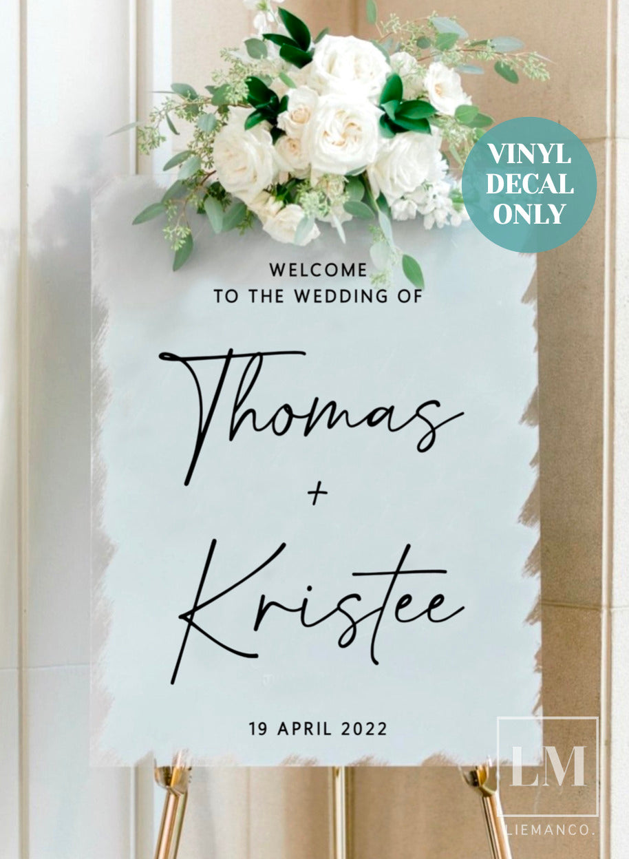 Custom Wedding Sign Decal for Welcome Mirror