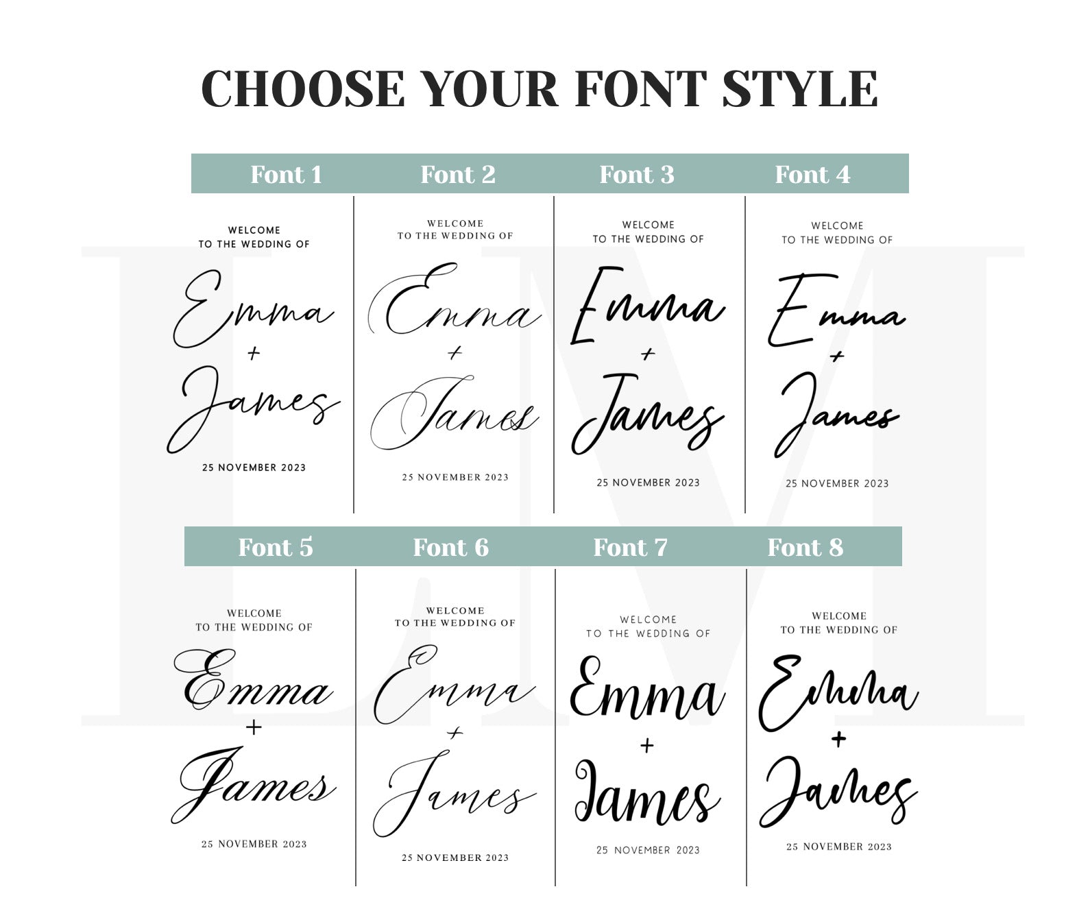 Custom Wedding Sign Decal for Welcome Mirror