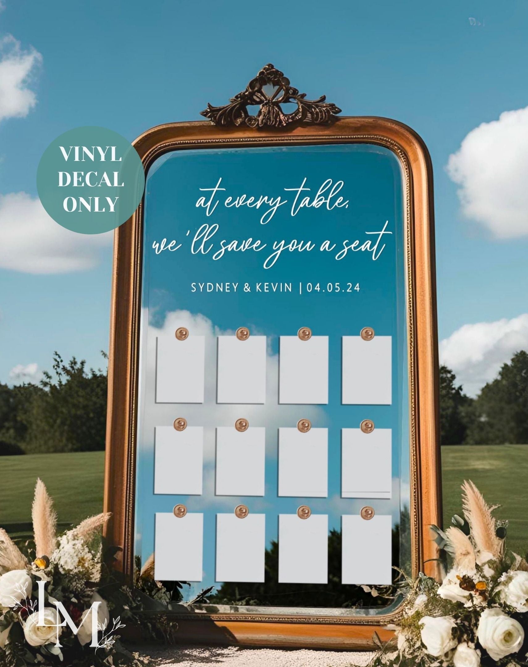 We'll Save You A Seat Vinyl for Wedding Mirror