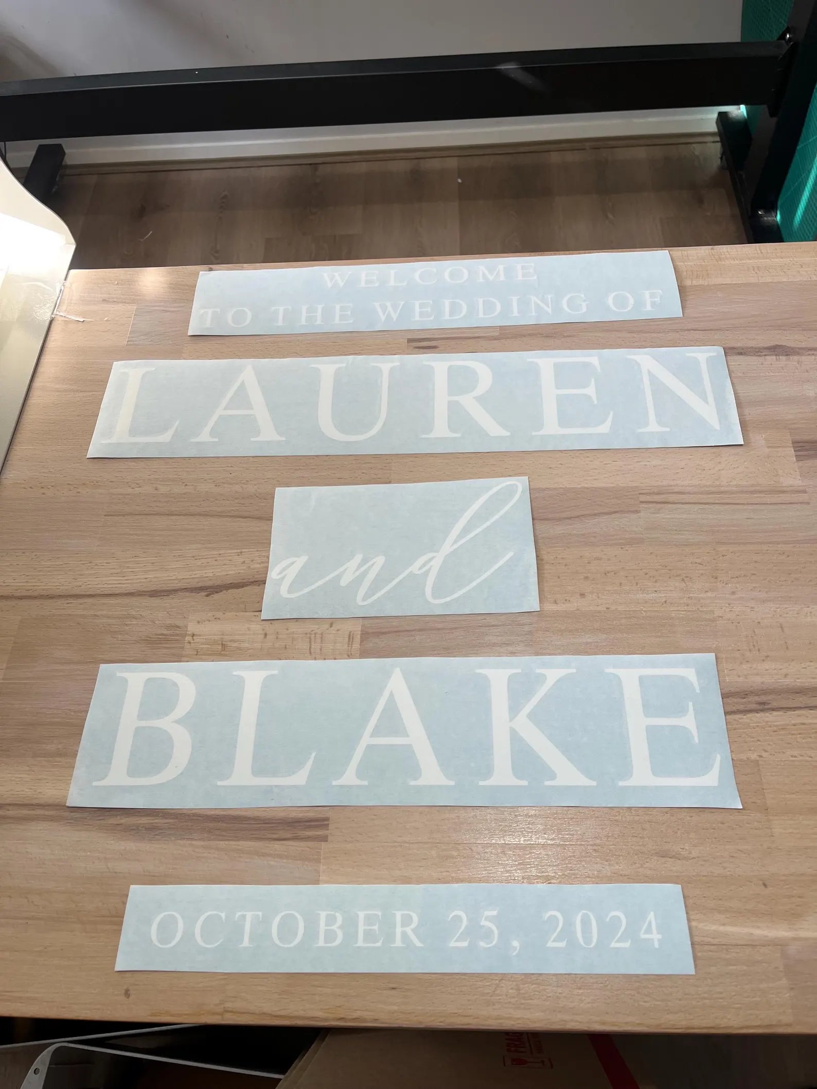 Elegant Wedding Mirror Decal for Welcome Sign
