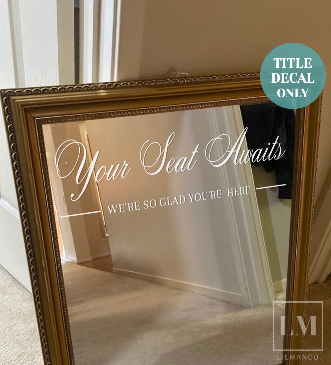 Seating Chart Title Wedding Decal - Mirror Seating Chart