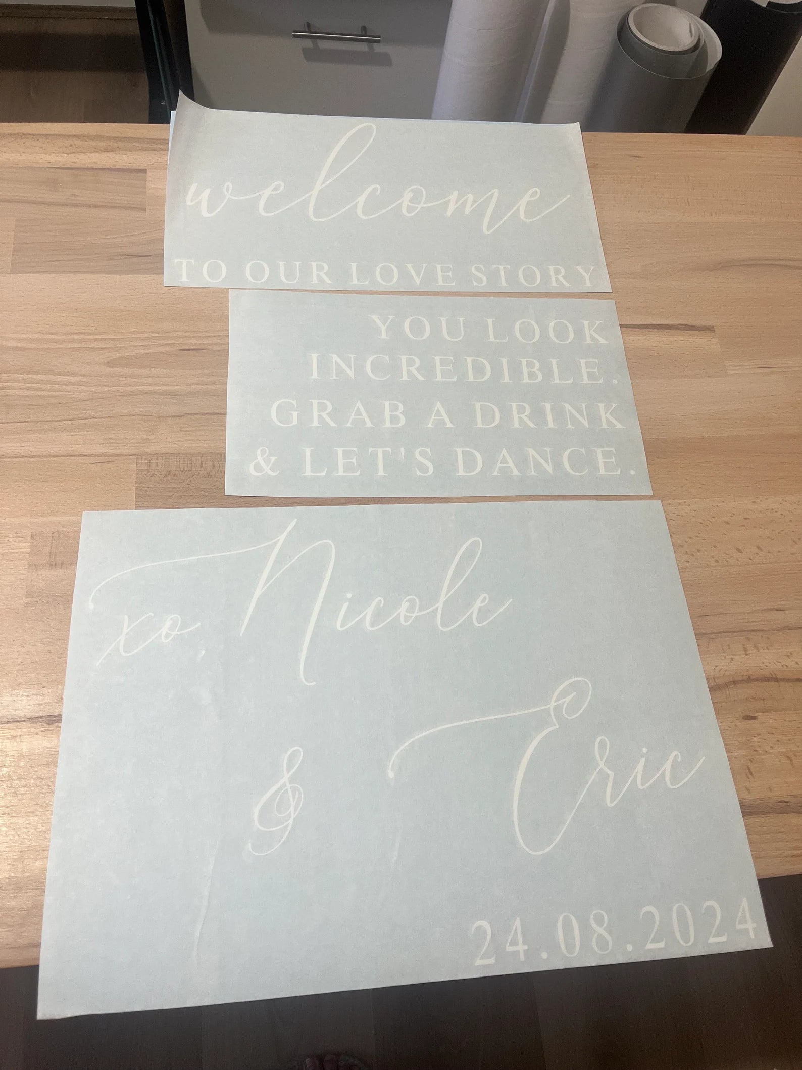 Personalised Wedding Welcome Sign Decal For Selfie Mirror