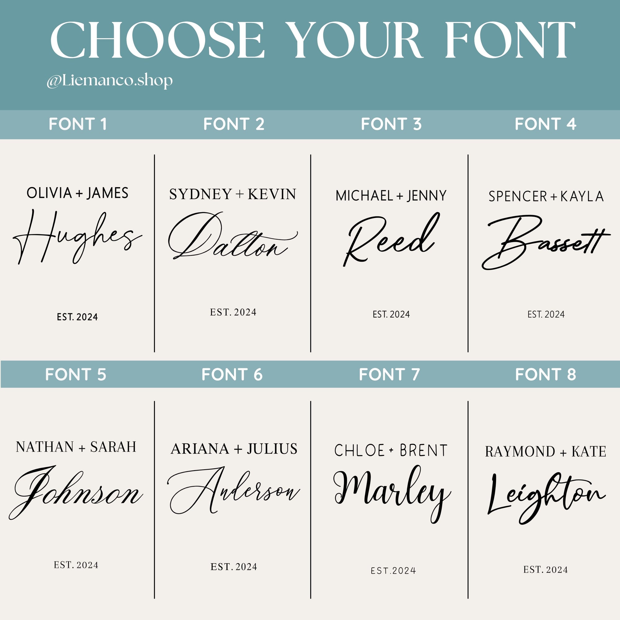 Last Name Mirror Decal for Reception Welcome Sign