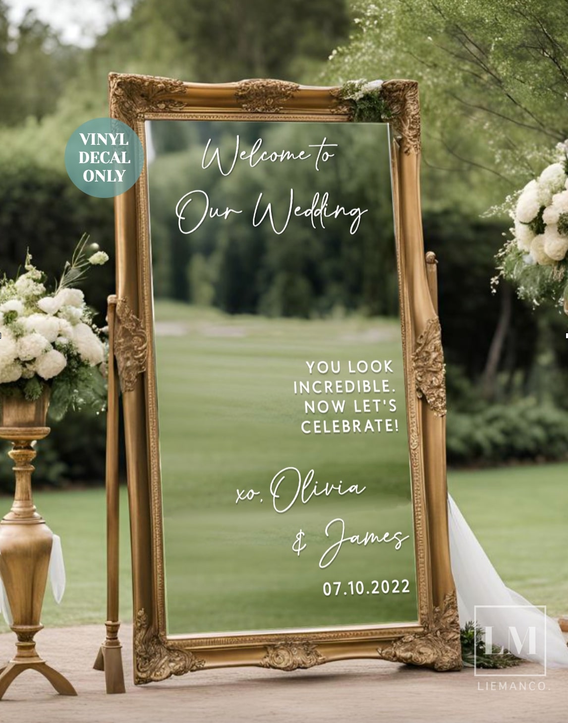 Custom Selfie Mirror Welcome Wedding Decal