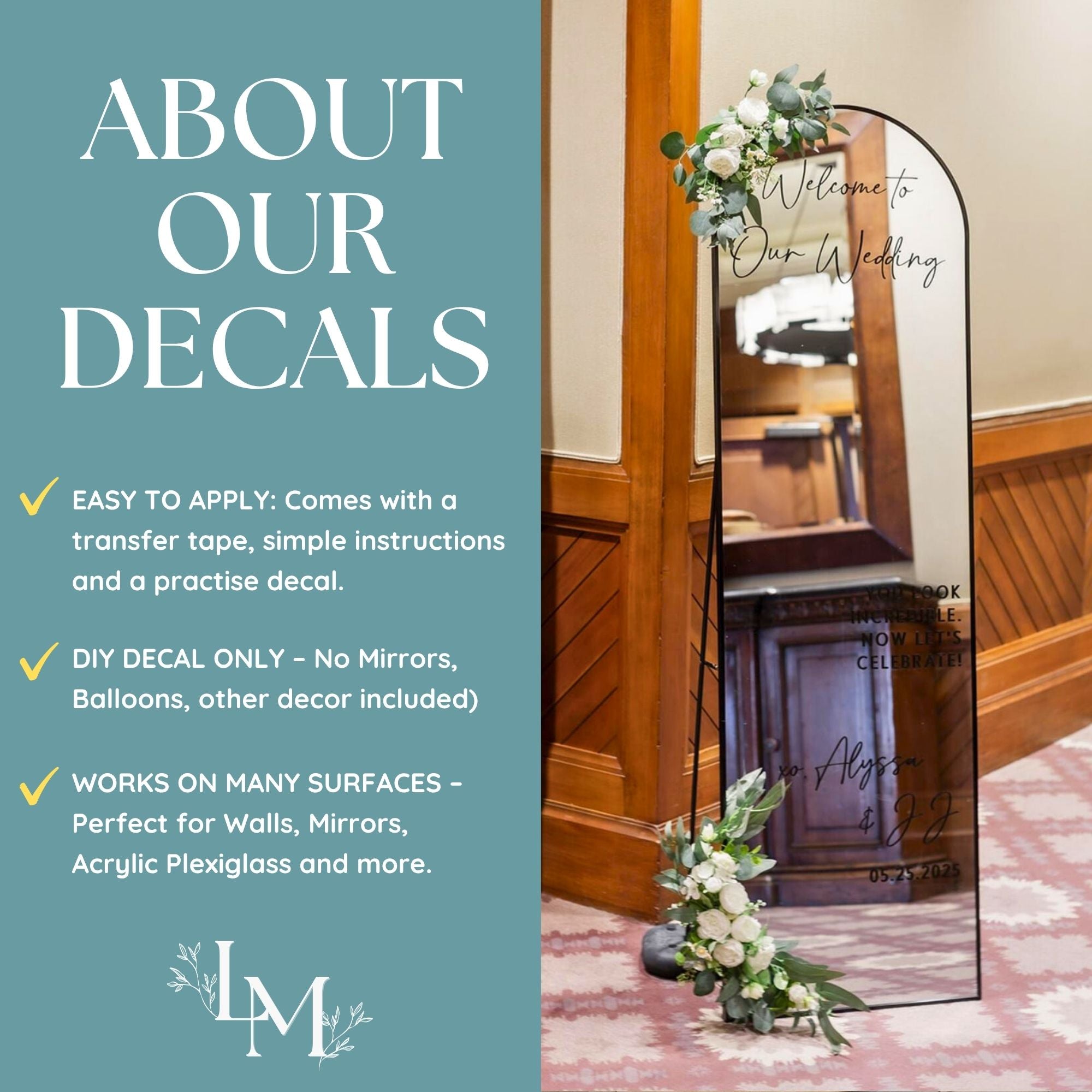 Custom Selfie Mirror Welcome Wedding Decal