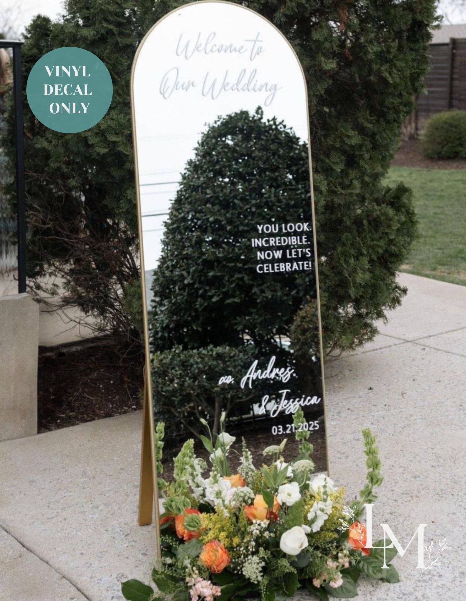 Custom Selfie Mirror Welcome Wedding Decal