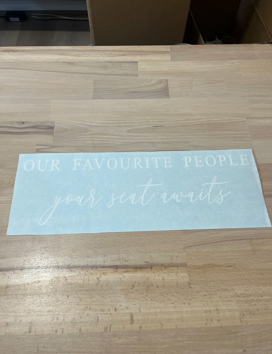 Elegant Seating Chart Vinyl Lettering - Our Favourite People Mirror
