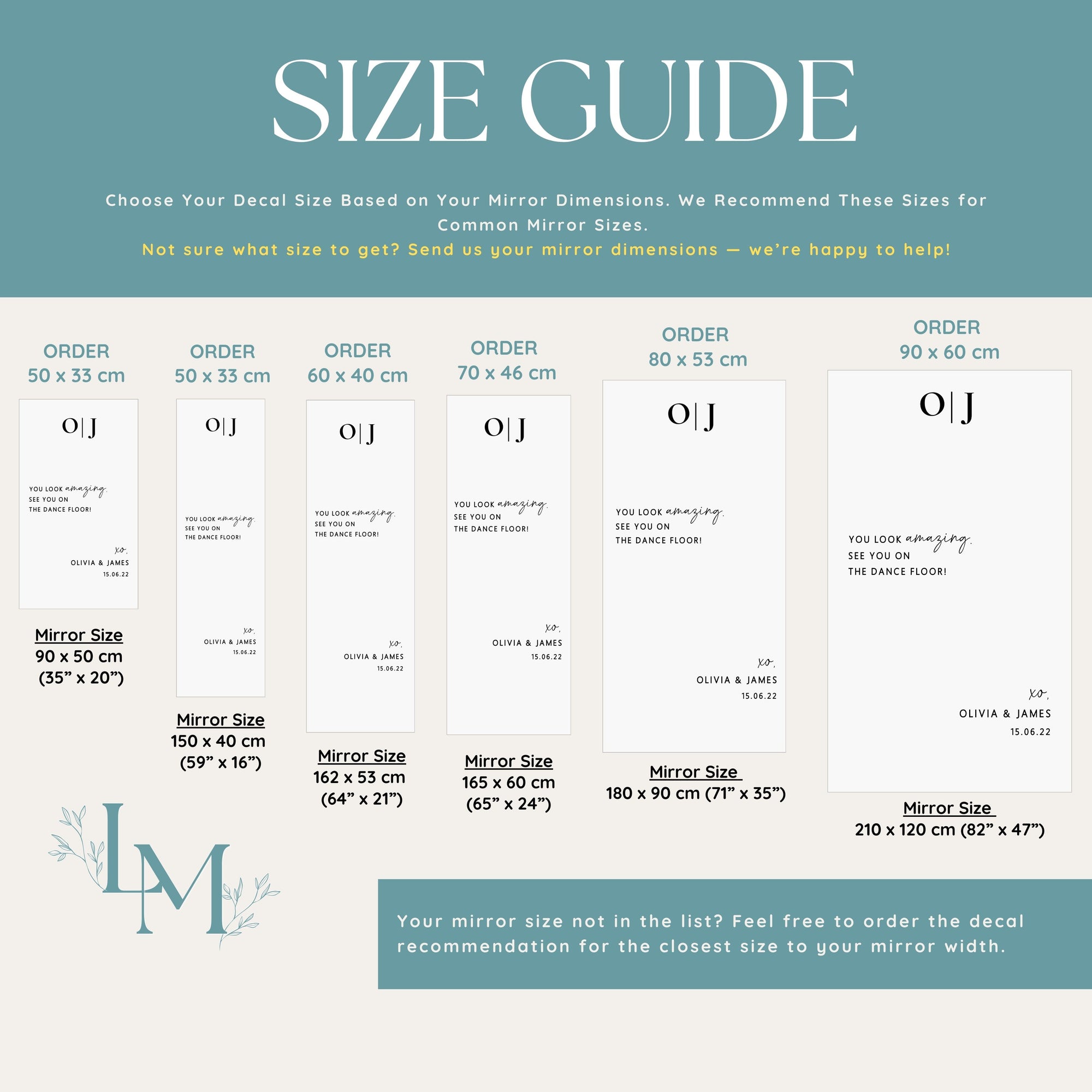 Personalised Welcome Decal for Selfie Mirror