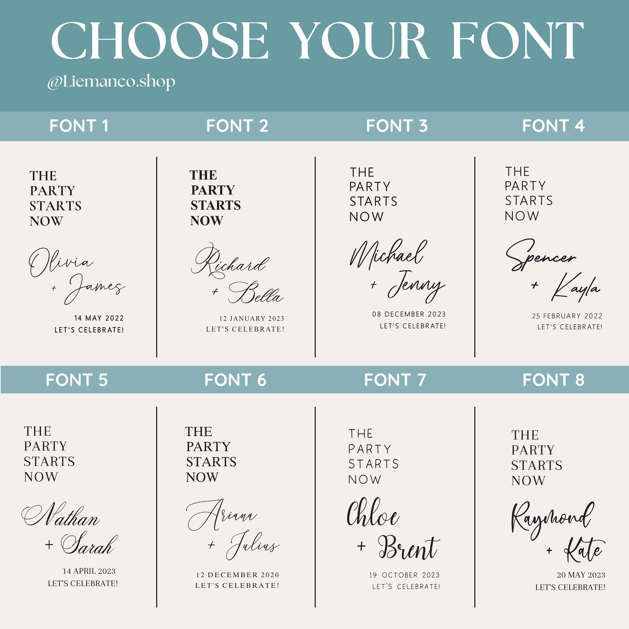 Party Starts Now Decal for Wedding Welcome Mirror