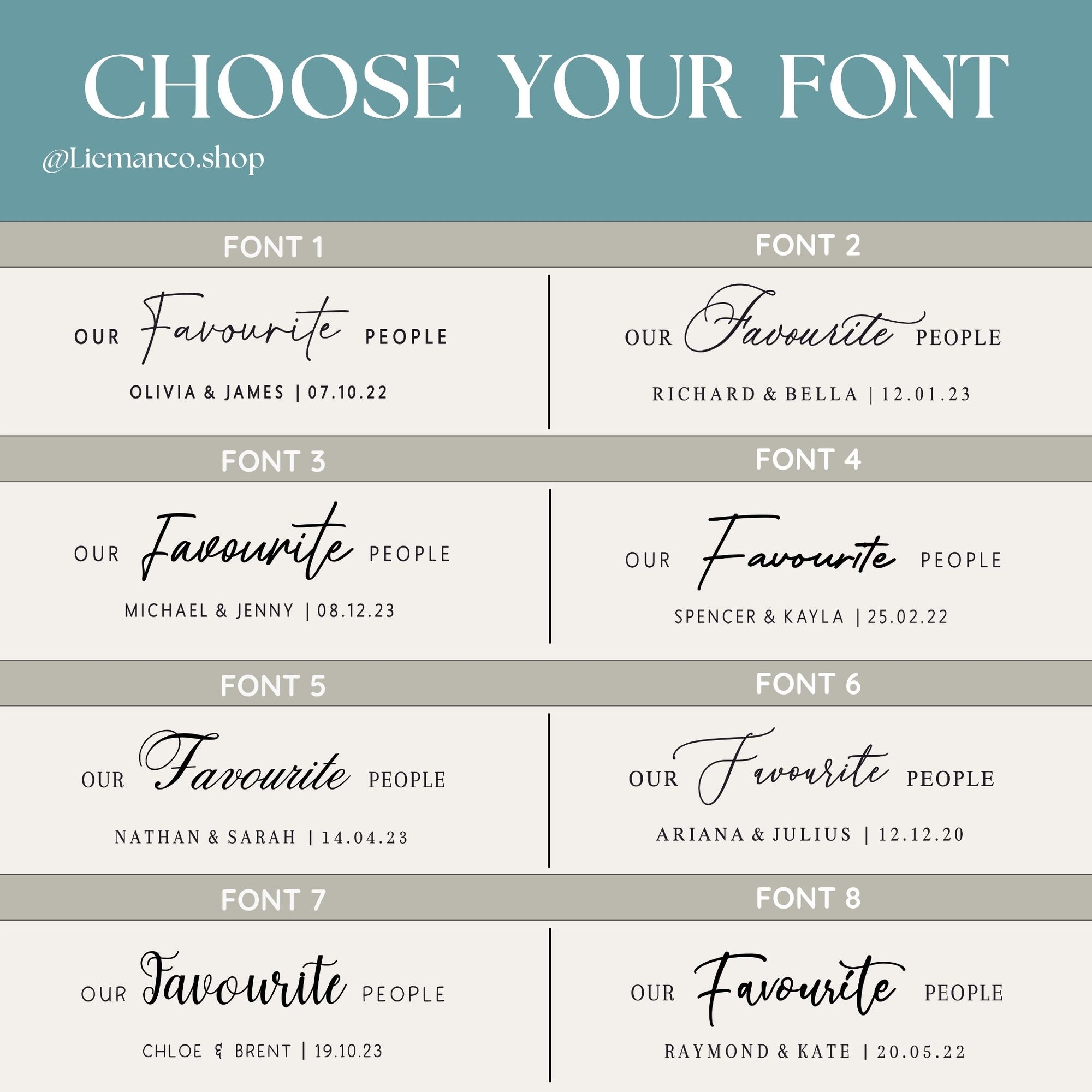 Our Favourite People Wedding Mirror Decal