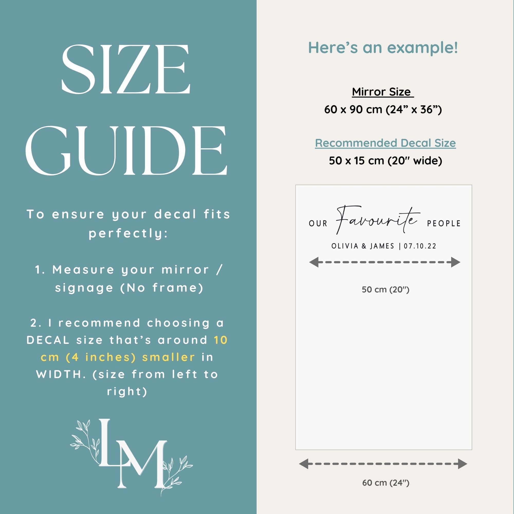 Our Favourite People Wedding Mirror Decal