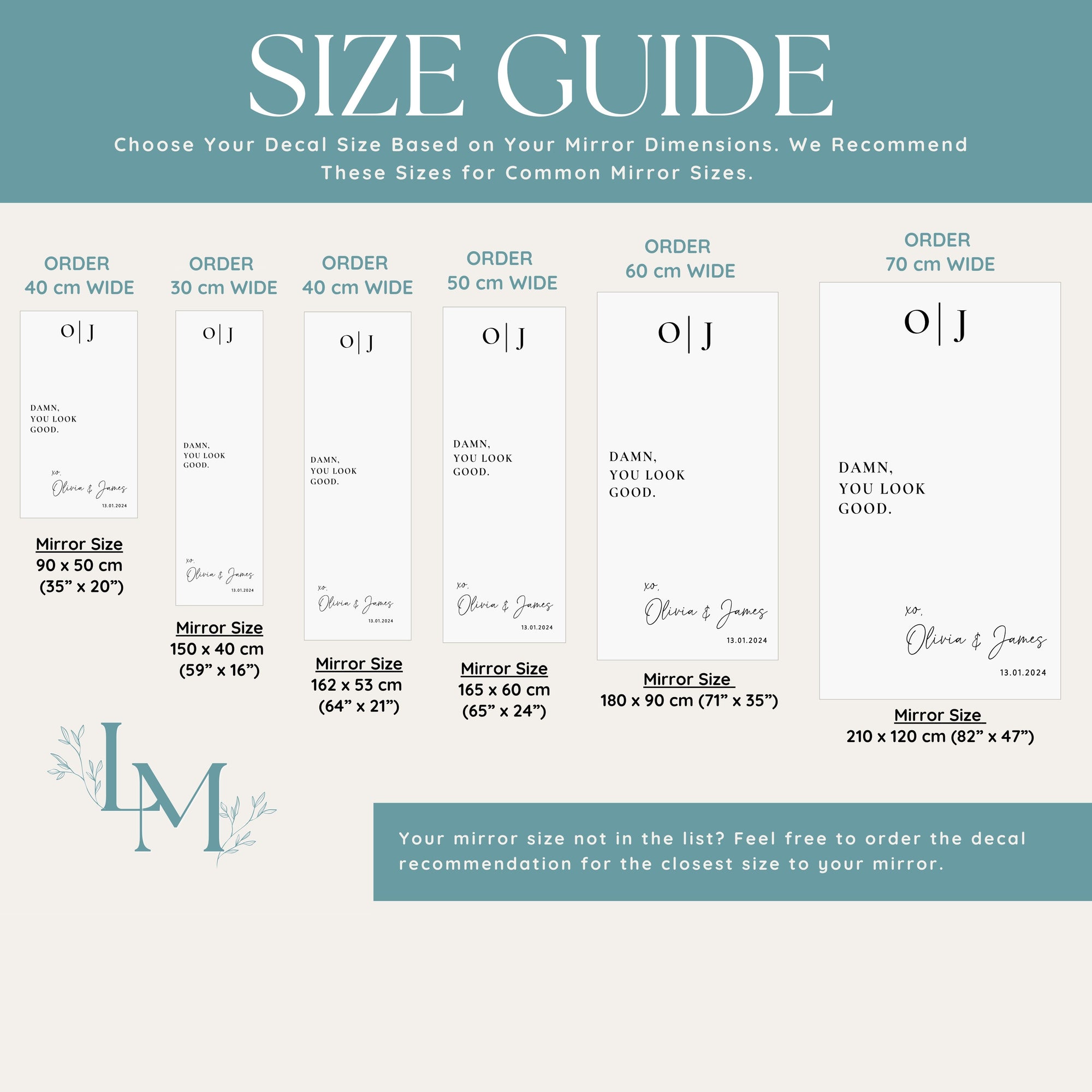 You Look Good Decal -  DIY Wedding Mirror Vinyl