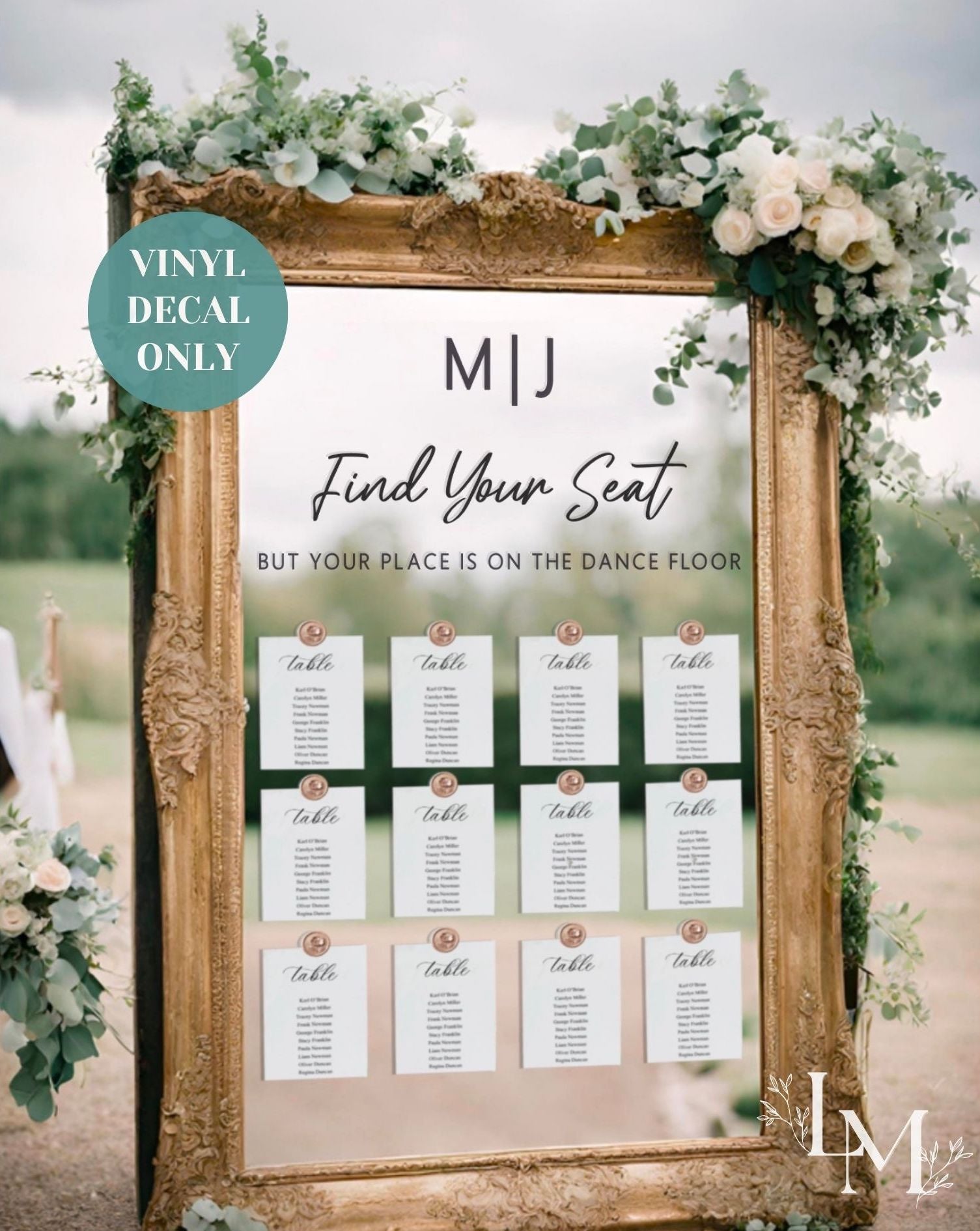 Find your Seat Decal for Mirror Seating Chart