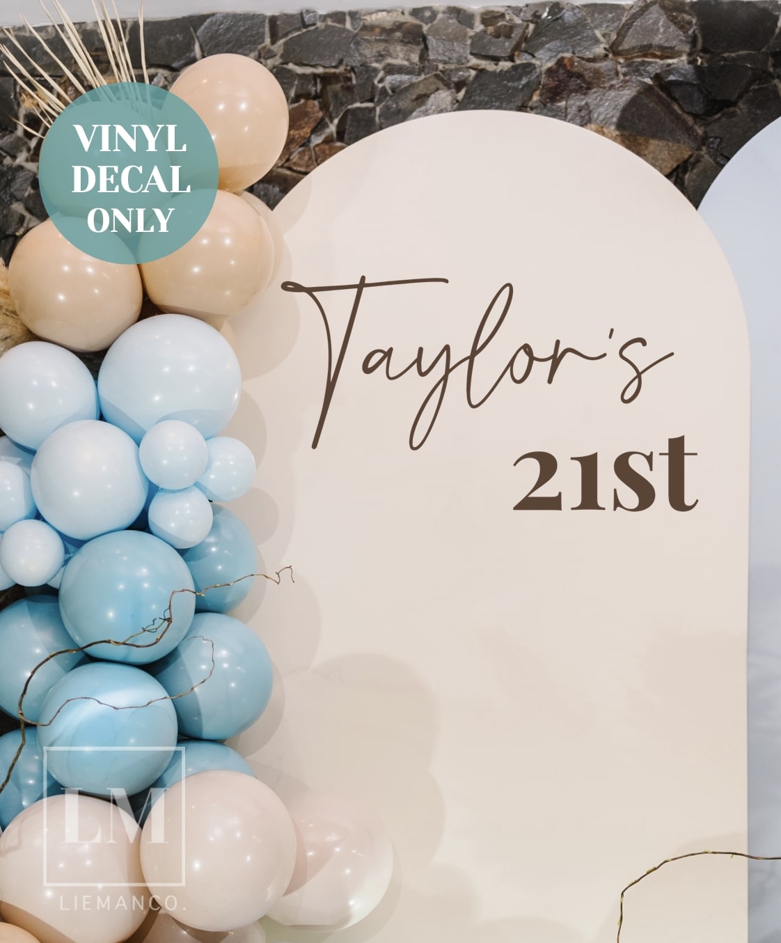 Personalised Birthday Backdrop Decal Liemanco Australia