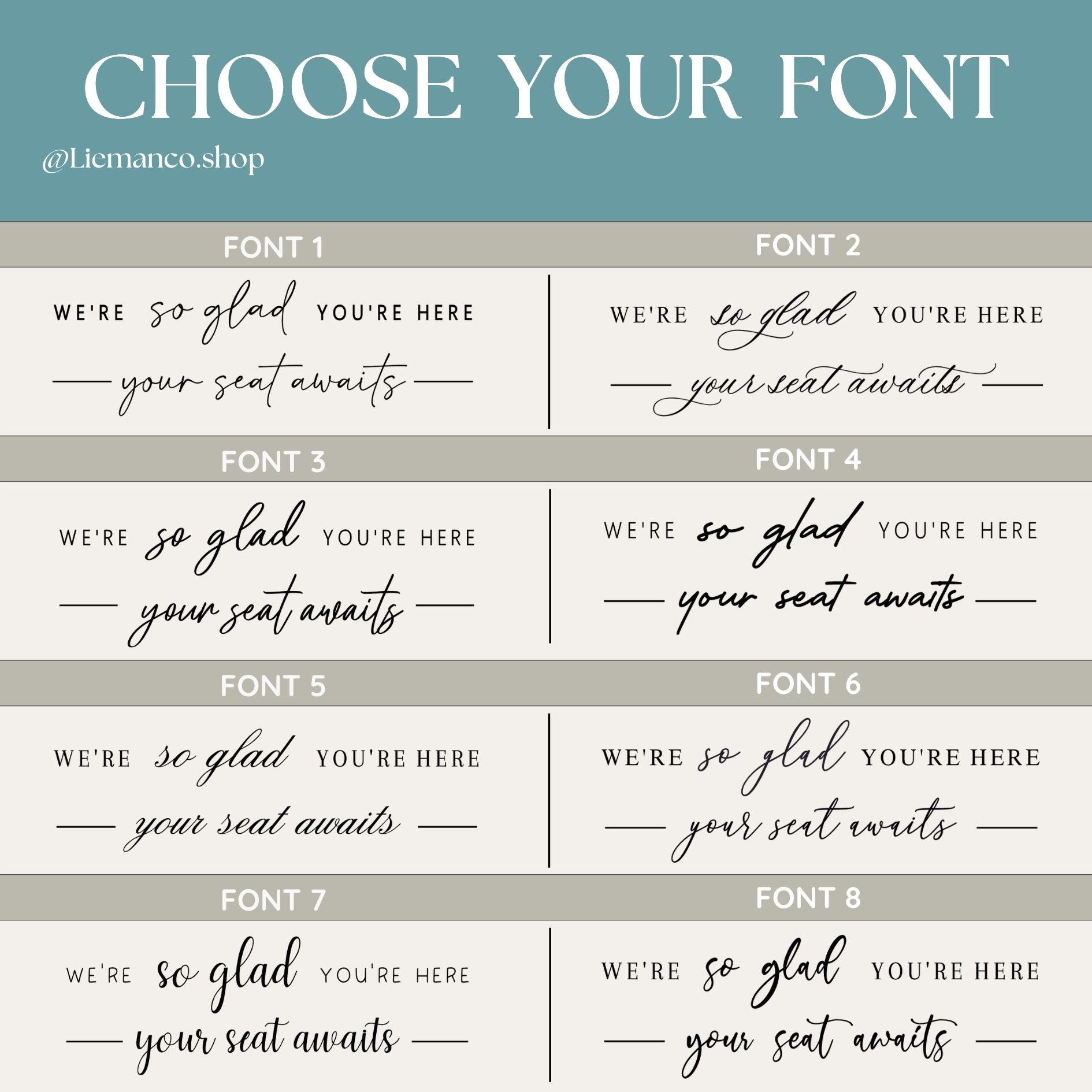 Elegant Seating Chart Header Decal - Your Seat Awaits Sign