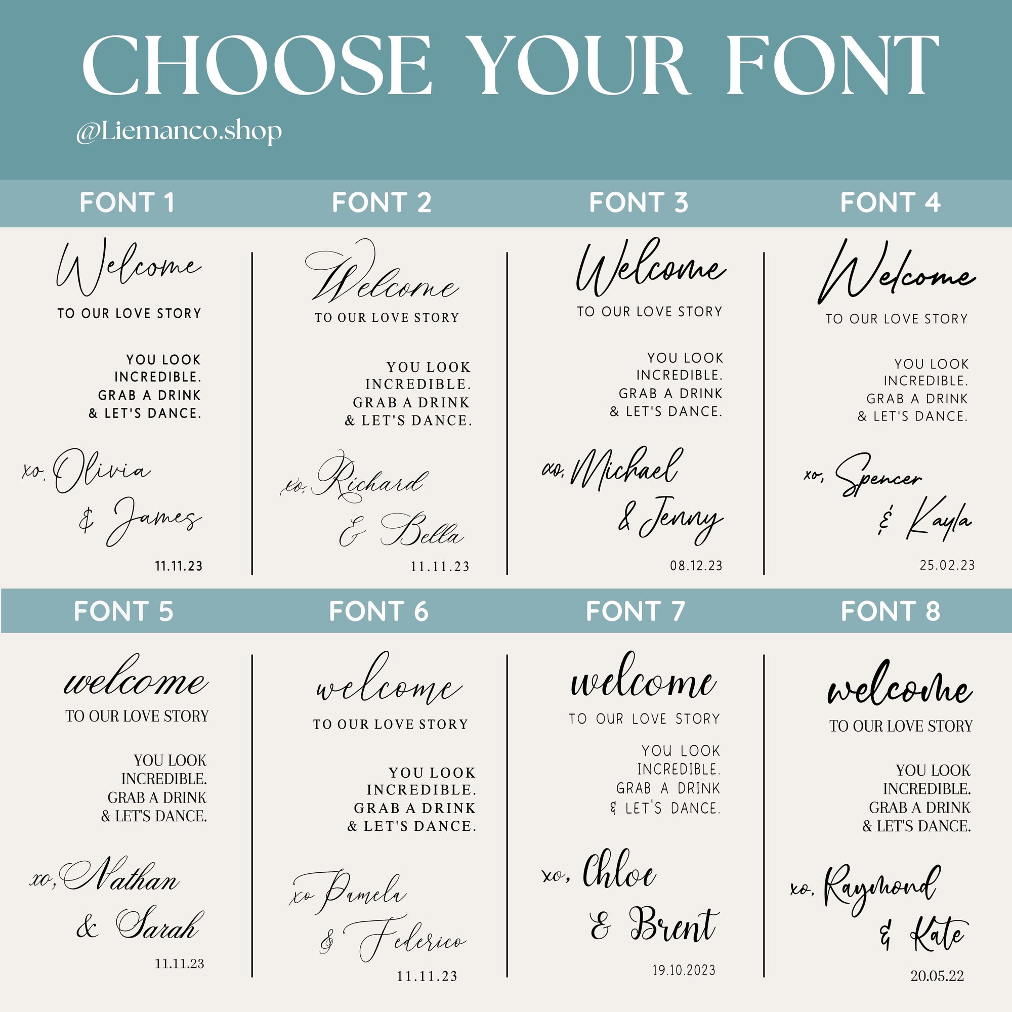 Personalised Wedding Welcome Sign Decal For Selfie Mirror