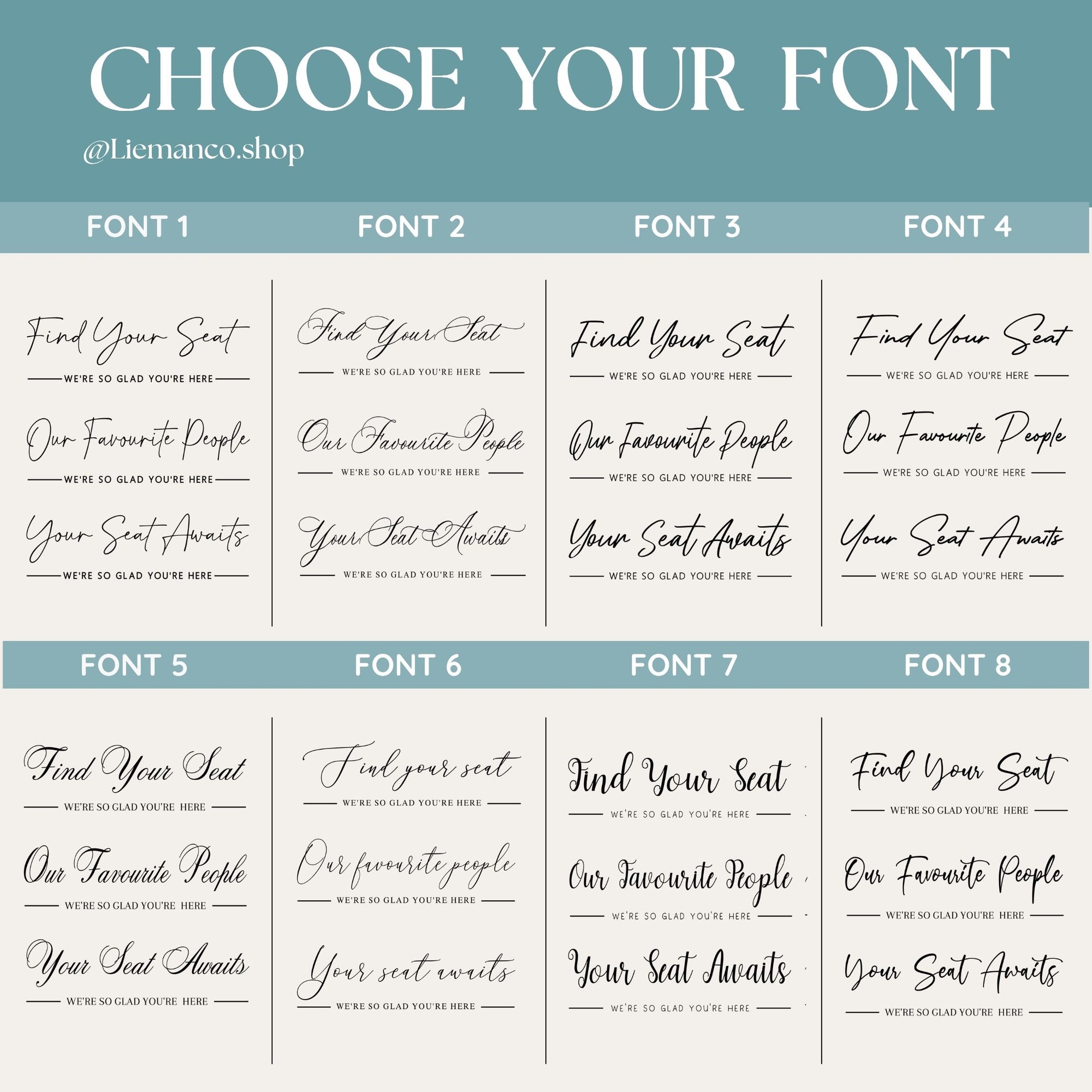 Our Favourite People Seating Header Decal