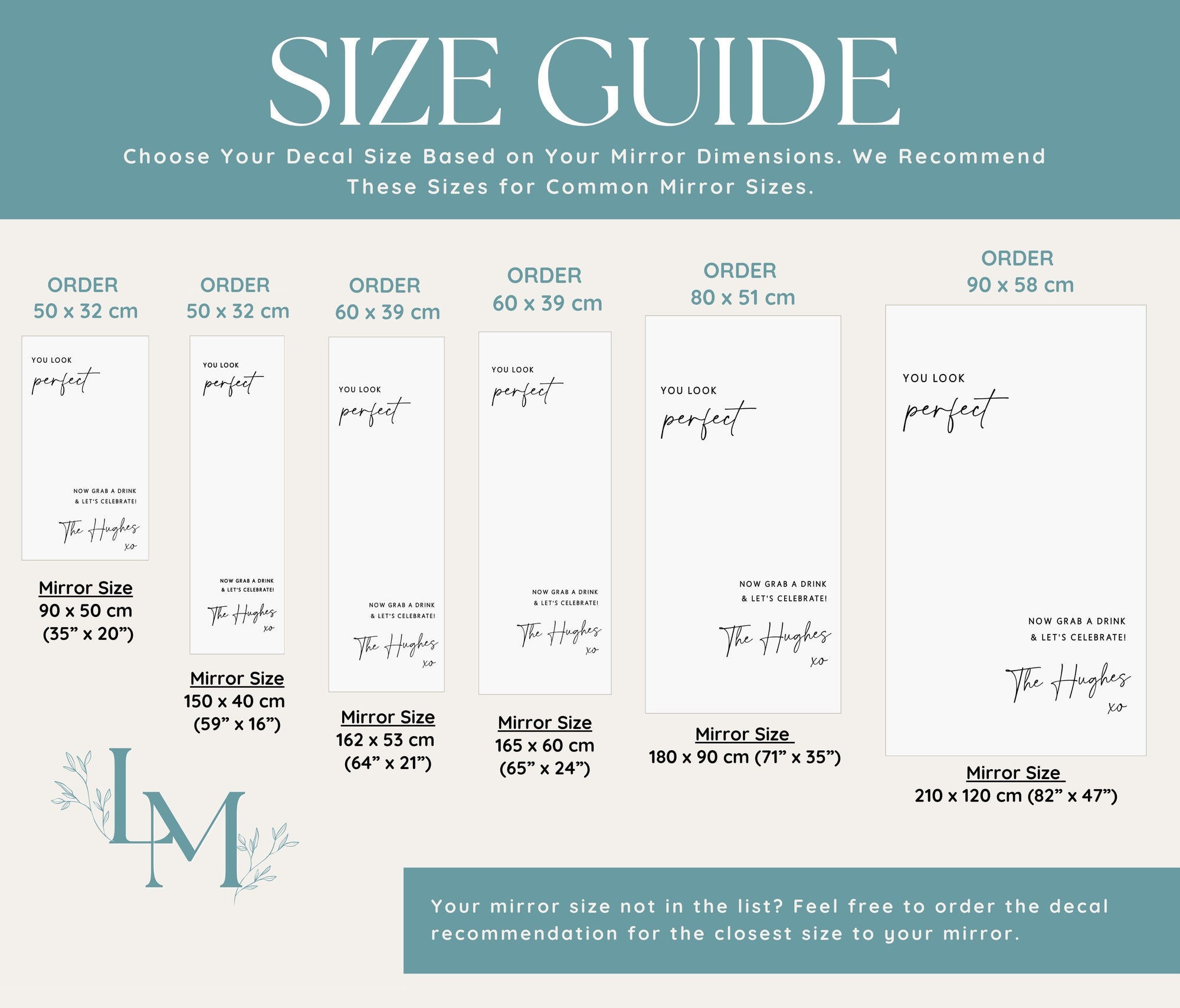 You Look Perfect - Selfie Wedding Entry Mirror Decal