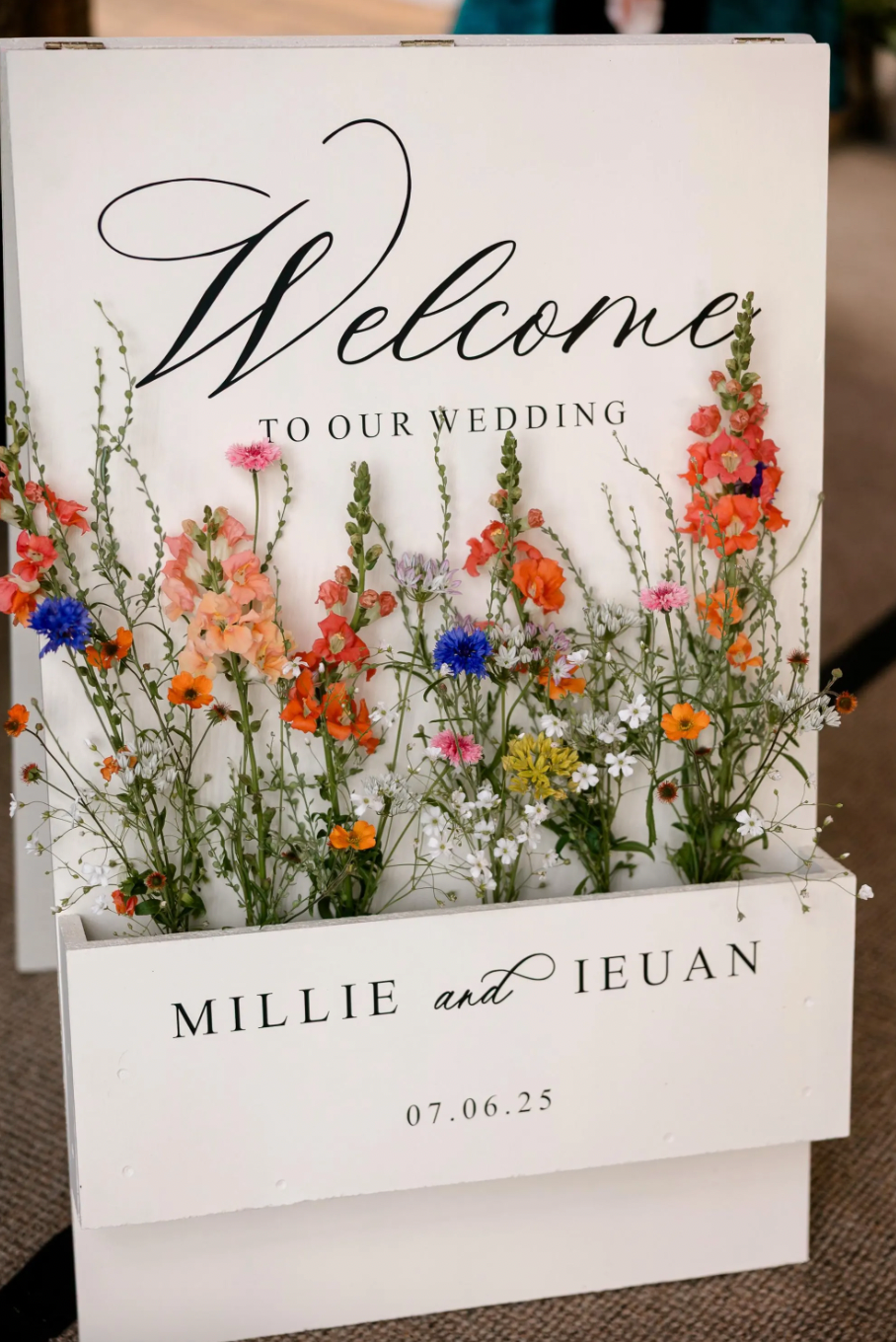 Custom Decal for Flower Box Wedding Sign