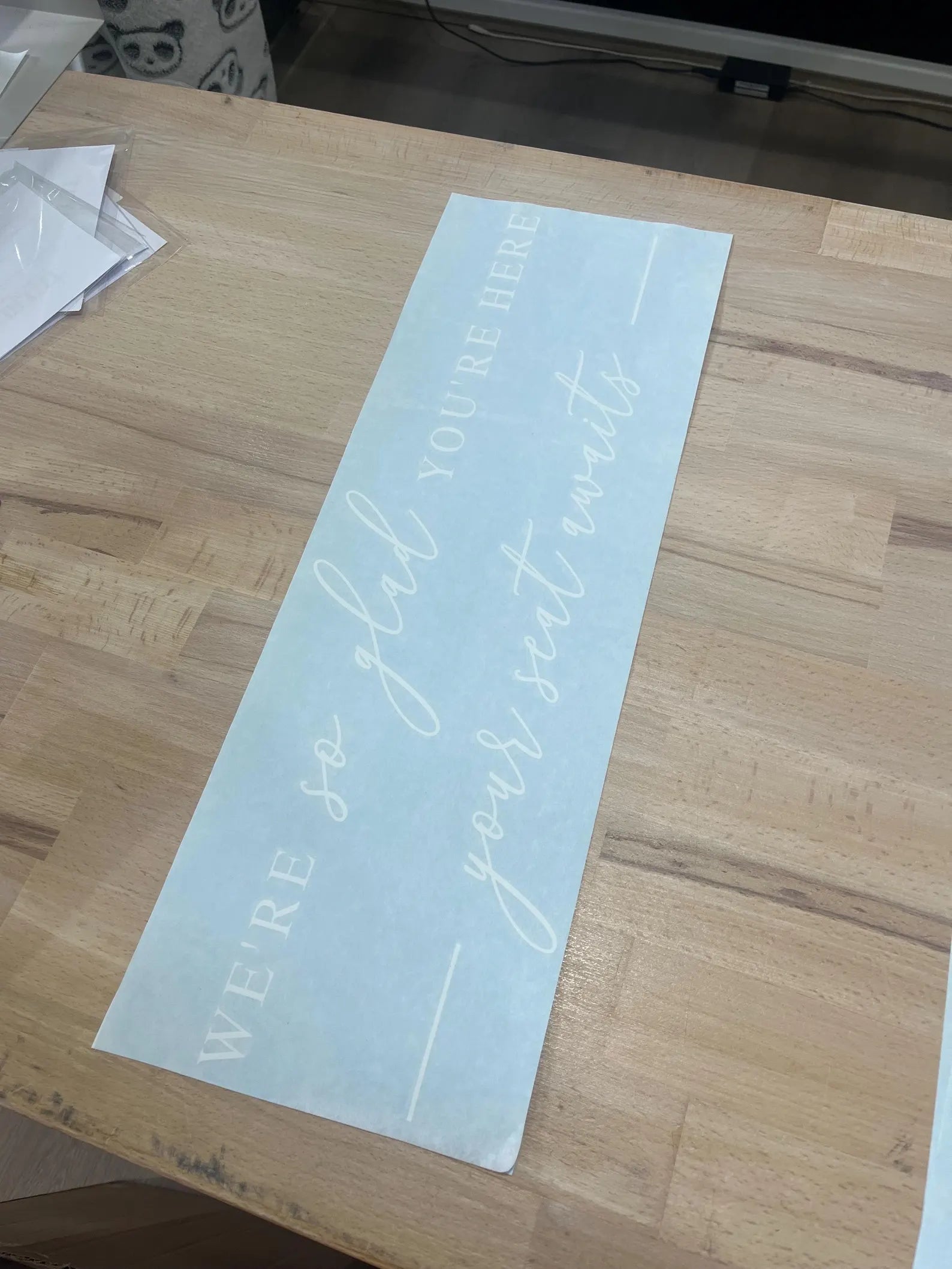 Elegant Seating Chart Header Decal - Your Seat Awaits Sign