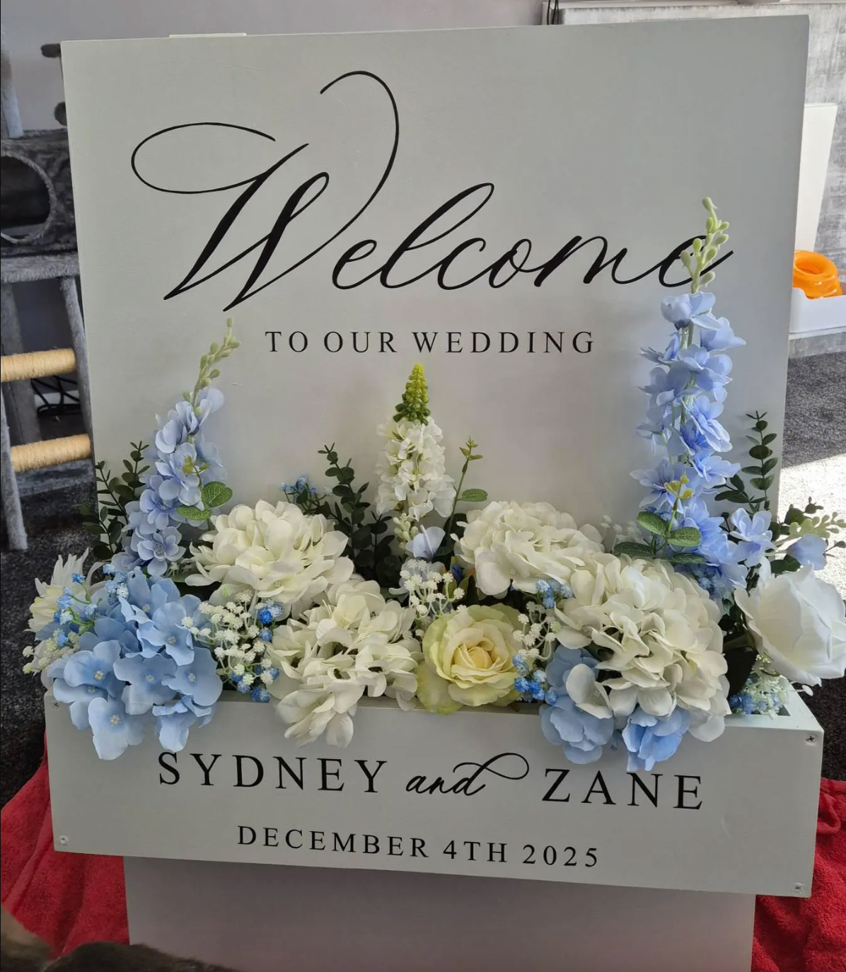 Custom Decal for Flower Box Wedding Sign