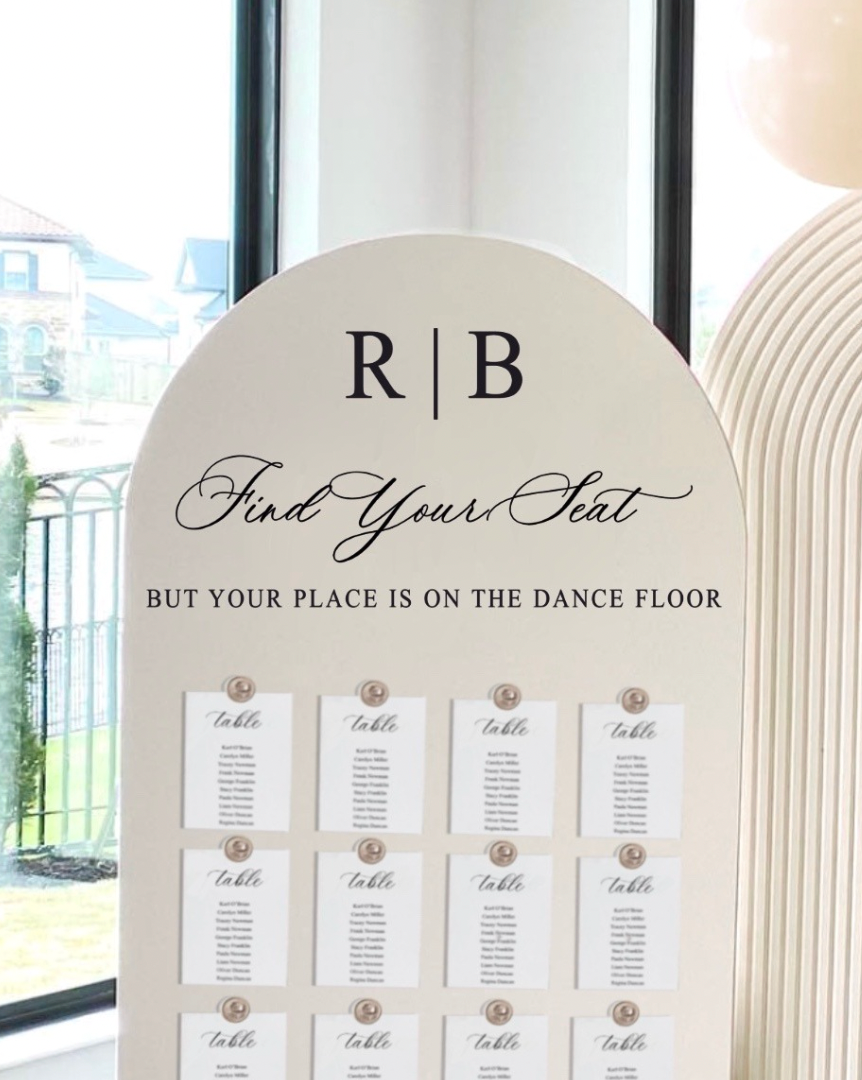 Wedding Seating Chart Decals