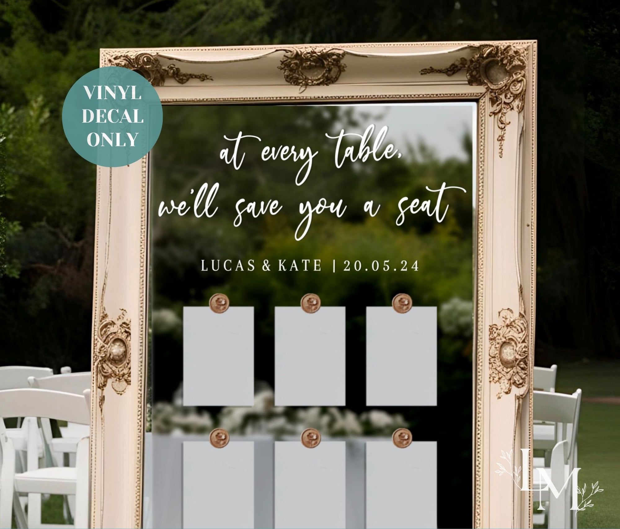 At every table Vinyl for Wedding Seating Chart