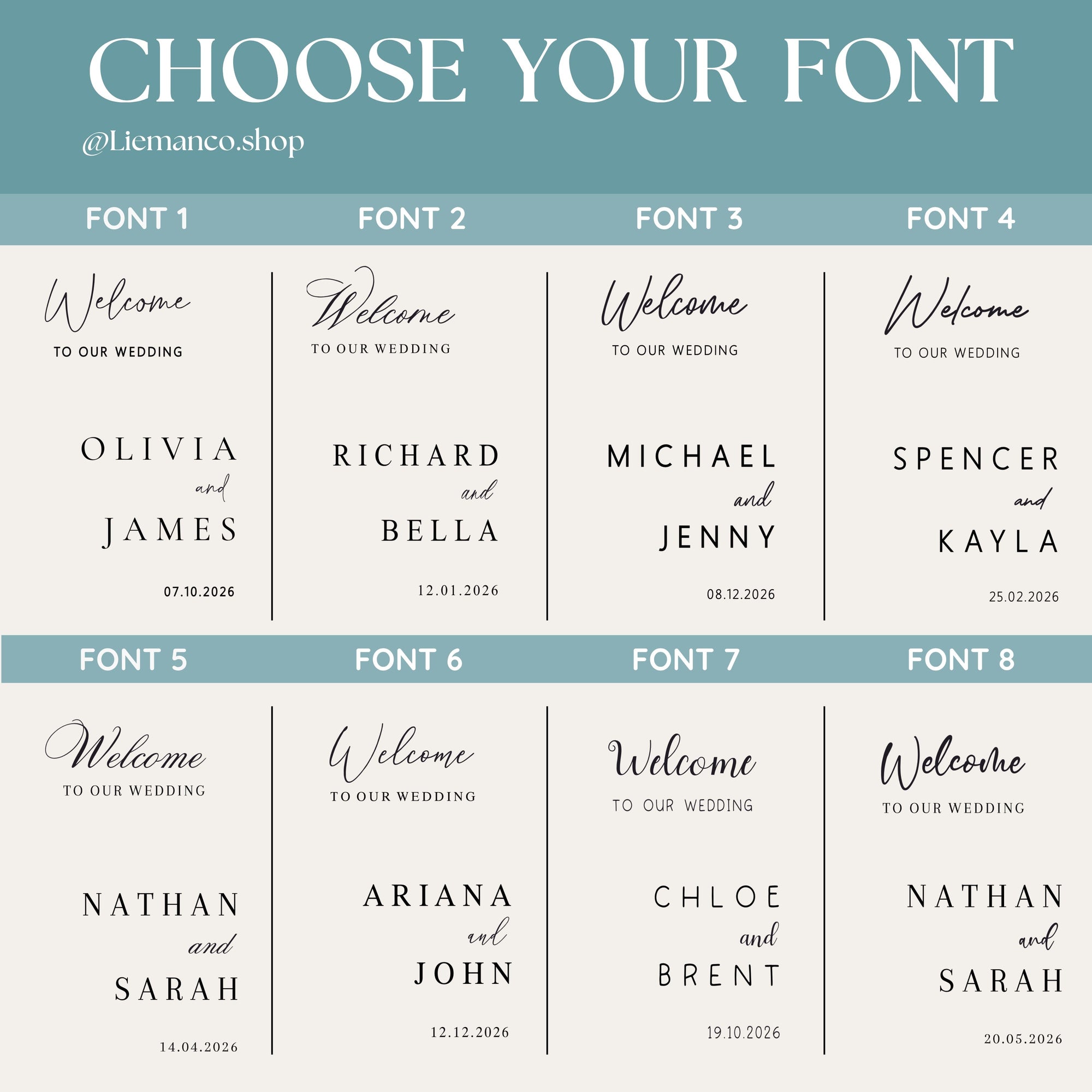 Custom Wedding Welcome Sign Decal