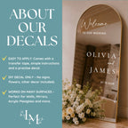 Custom Wedding Welcome Sign Decal