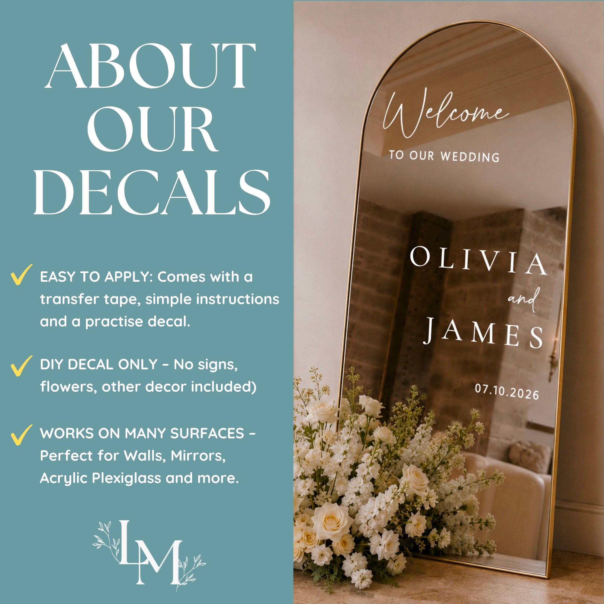 Custom Wedding Welcome Sign Decal