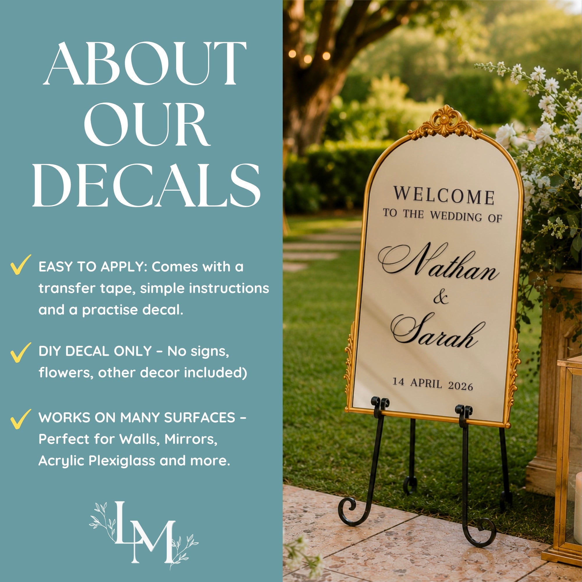 Custom Welcome Sign Mirror Decal