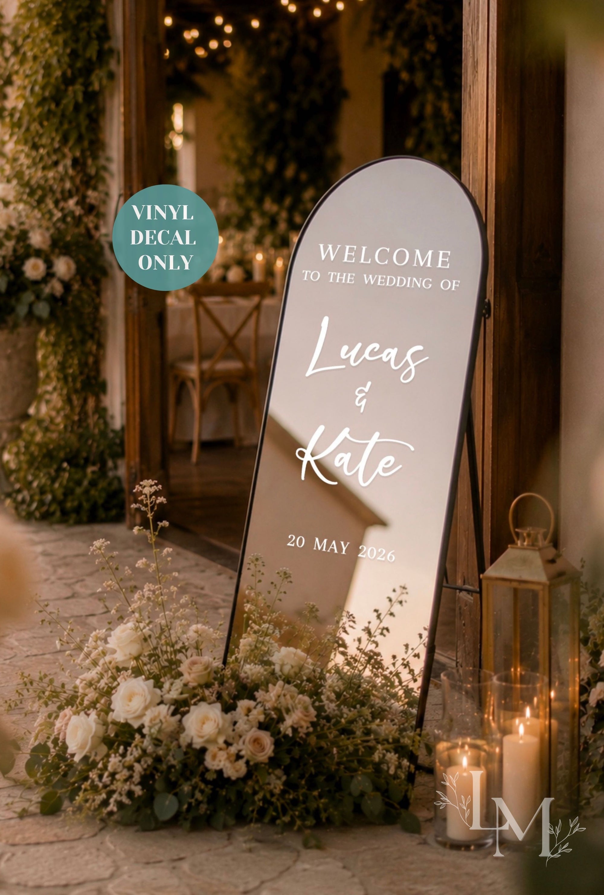 Custom Welcome Sign Mirror Decal