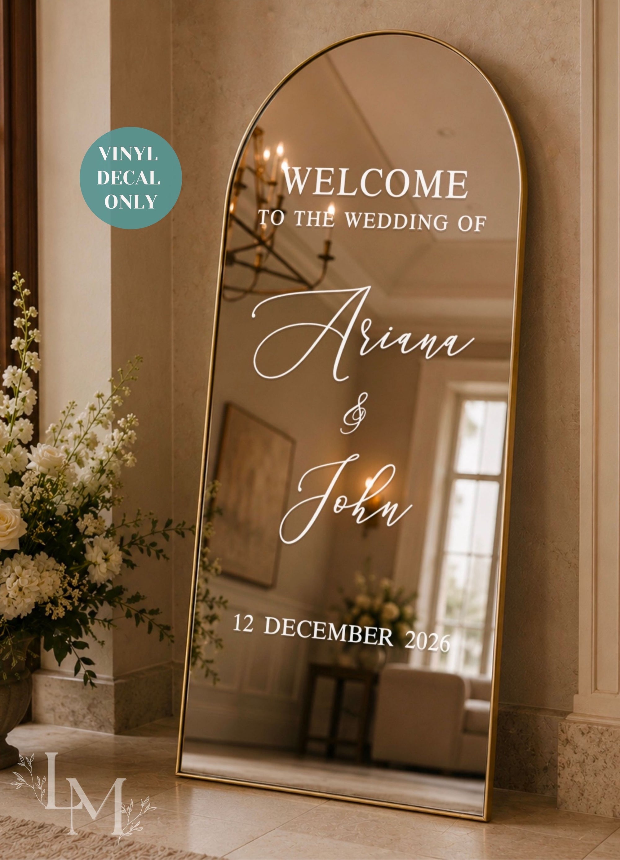 Custom Welcome Sign Mirror Decal