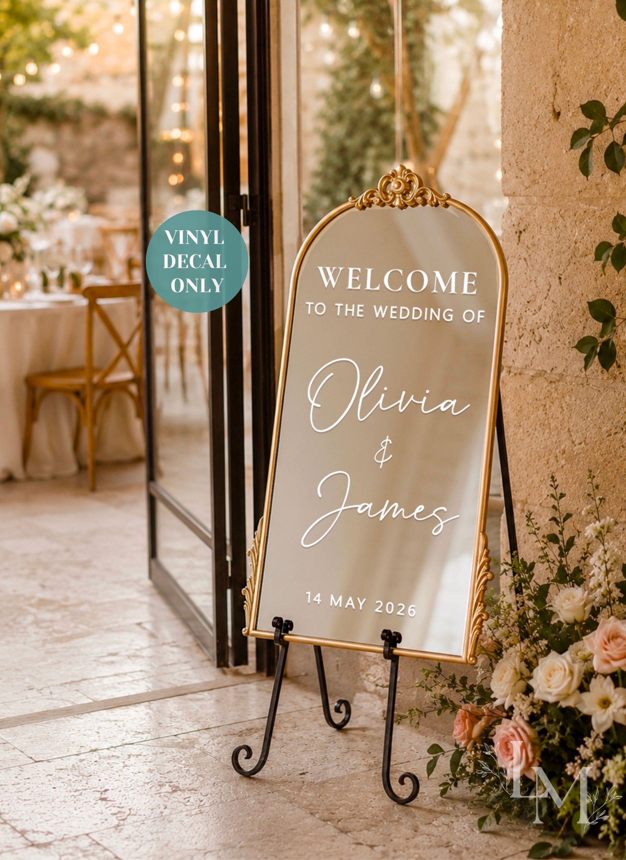 Custom Welcome Sign Mirror Decal