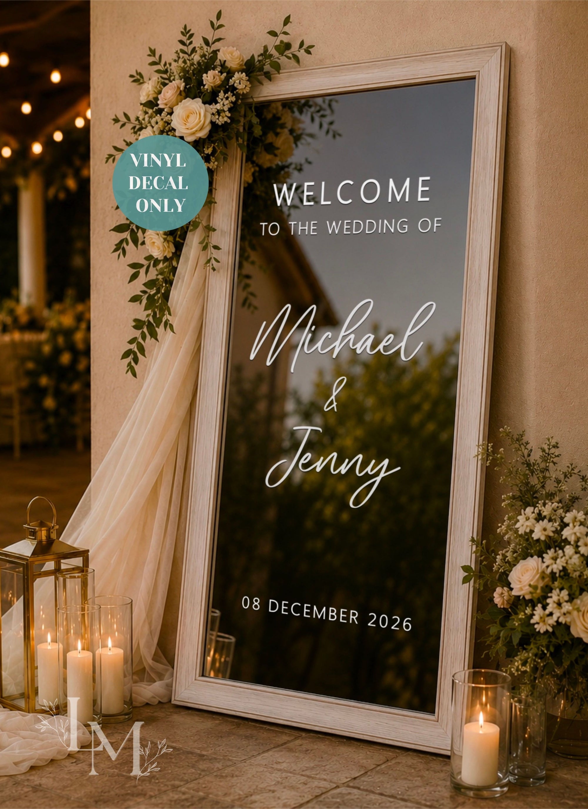 Custom Welcome Sign Mirror Decal