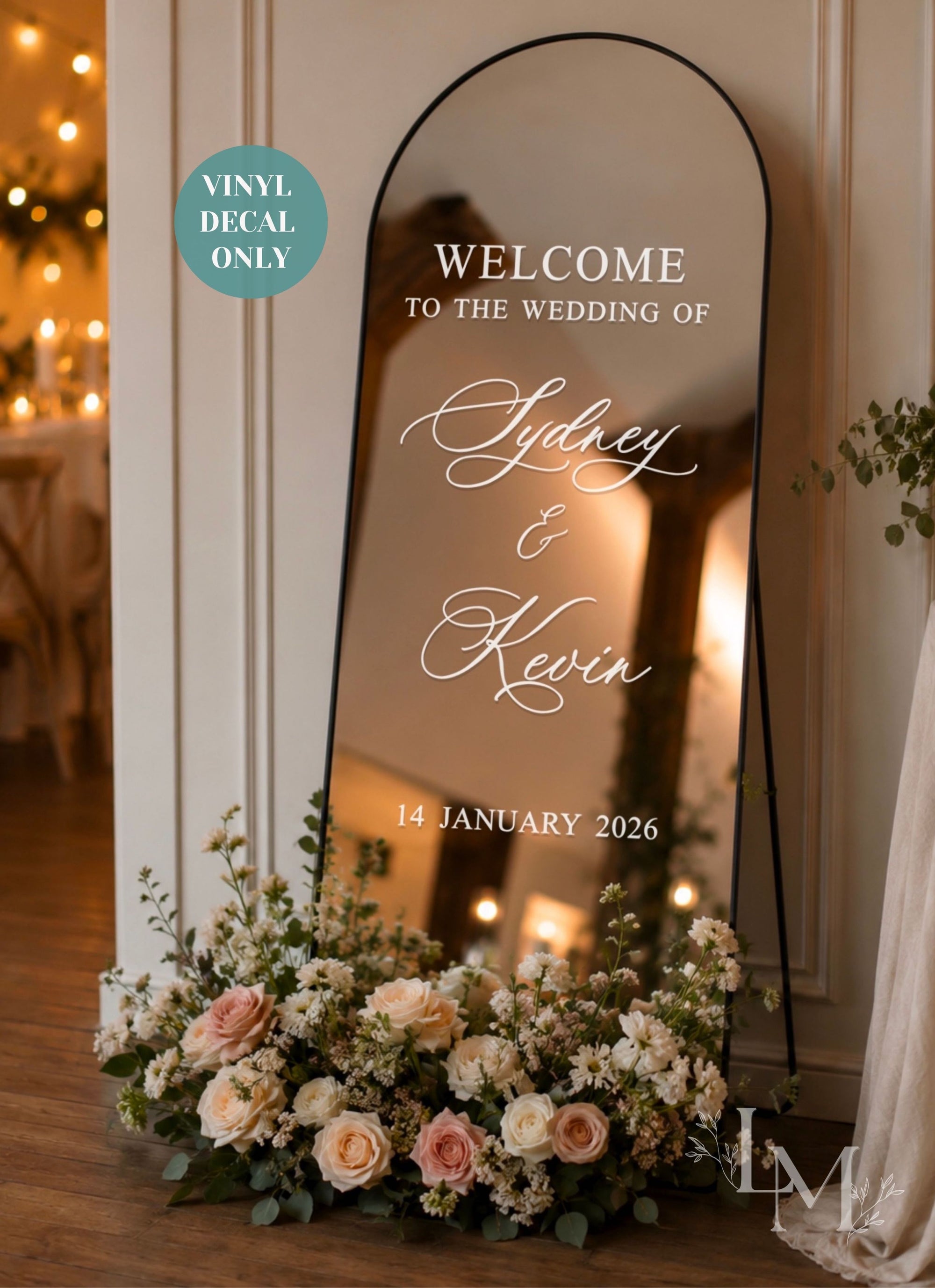 Custom Welcome Sign Mirror Decal