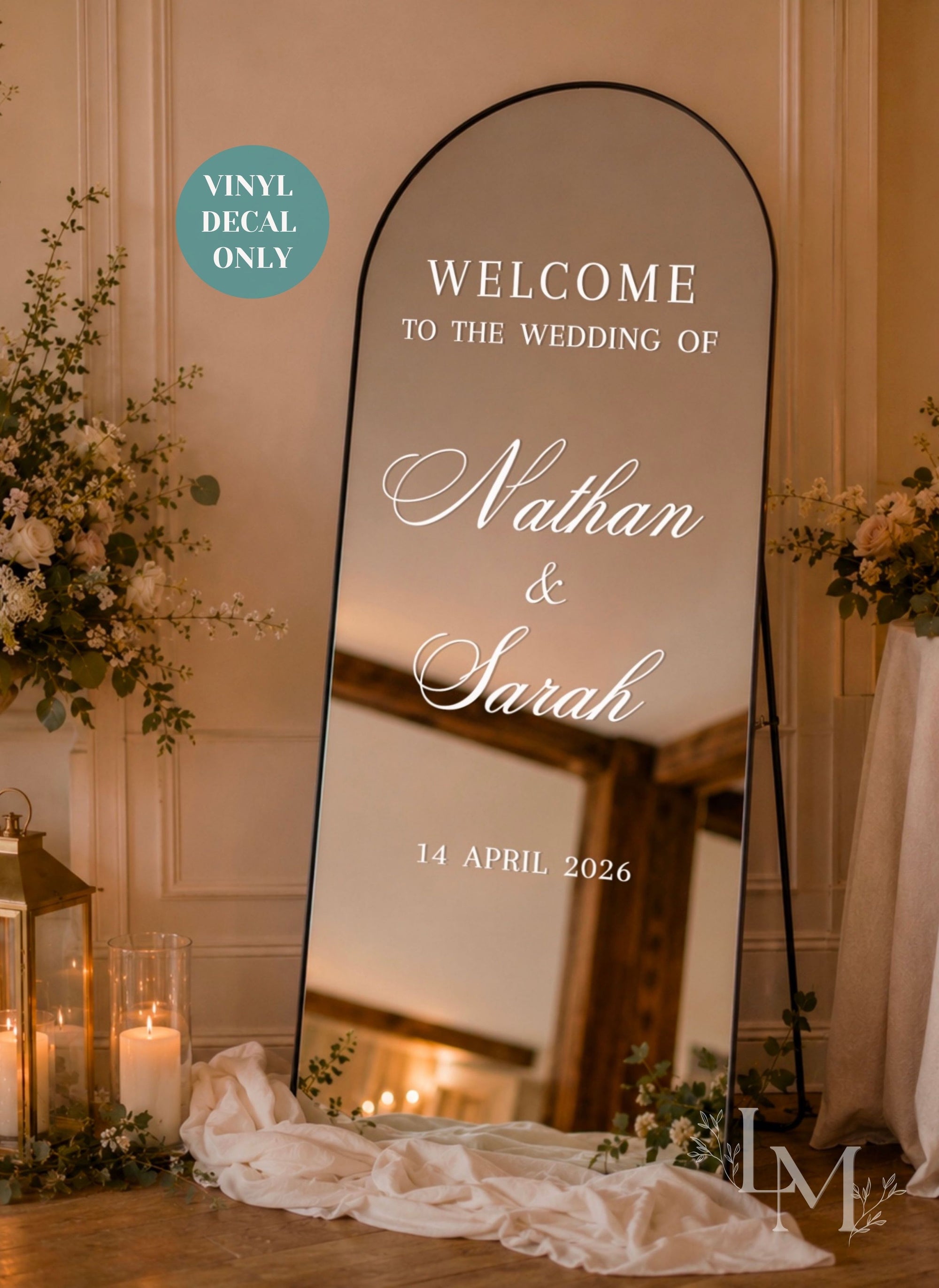 Custom Welcome Sign Mirror Decal