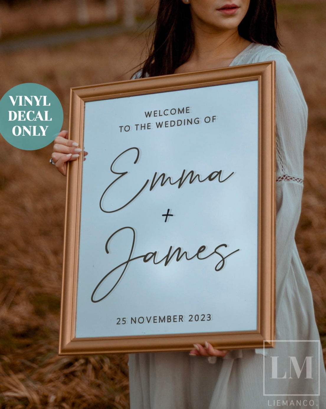 Custom Wedding Sign Decal for Welcome Mirror