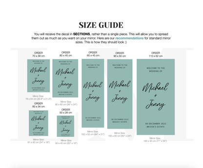 Custom Wedding Welcome Decal for DIY Wedding Mirror