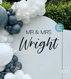 Personalised Mr and Mrs Sign Decal for Engagement Arch