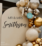Personalised Mr and Mrs Sign Decal for Engagement Arch