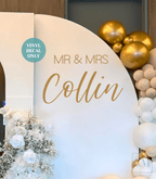 Personalised Mr and Mrs Sign Decal for Engagement Arch