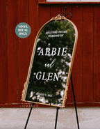 Elegant Wedding Mirror Decal for Welcome Sign