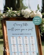 At every table Vinyl for Wedding Seating Chart