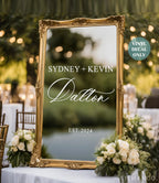 Last Name Mirror Decal for Reception Welcome Sign