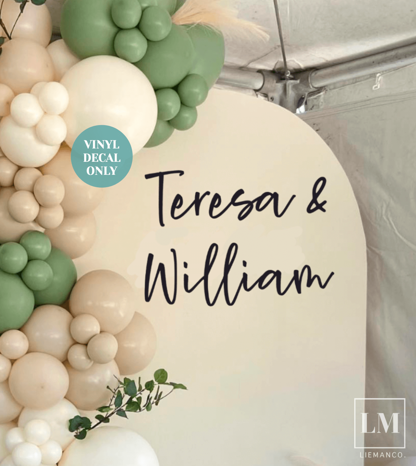 Custom Engagement Party Wall Decal - Bride and Groom Decal