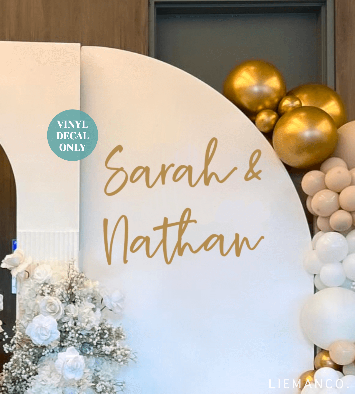 Custom Engagement Party Wall Decal - Bride and Groom Decal