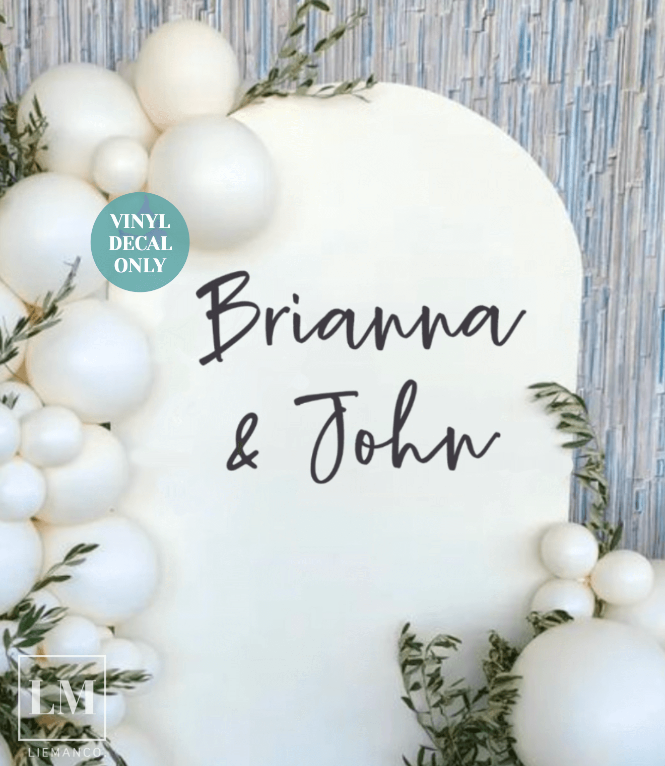 Custom Engagement Party Wall Decal - Bride and Groom Decal