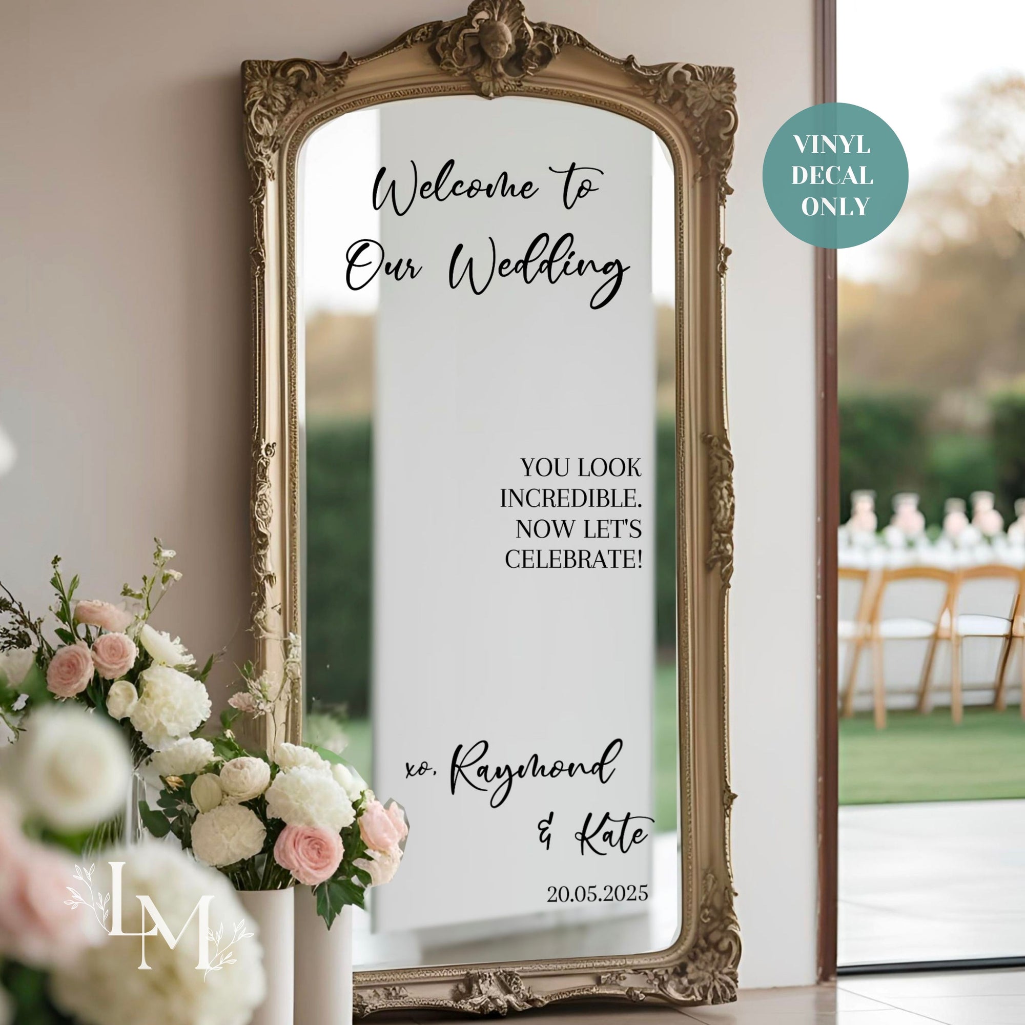 Welcome To Our Wedding Mirror Decal - Selfie Mirror Sign