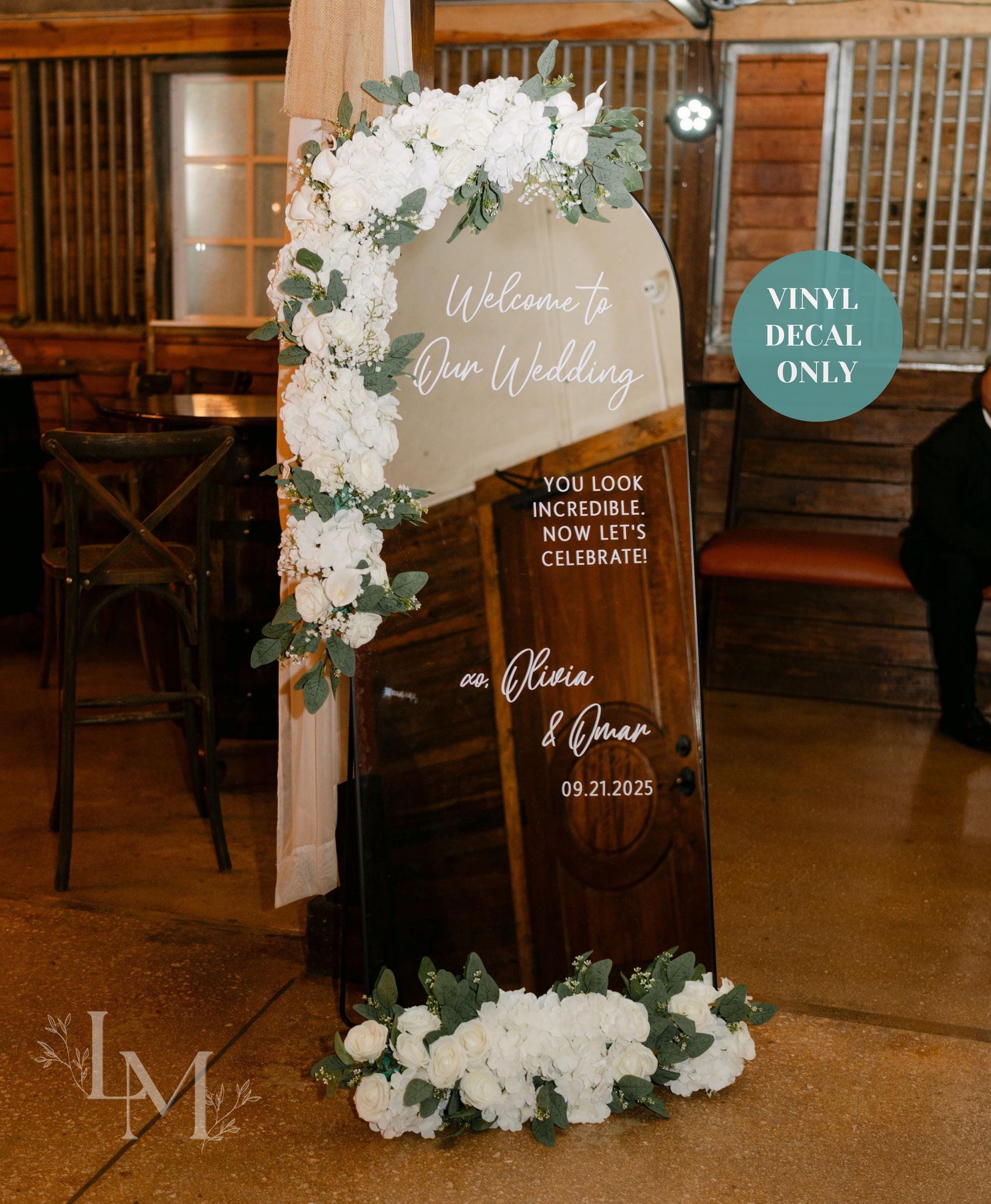 Custom Selfie Mirror Welcome Wedding Decal